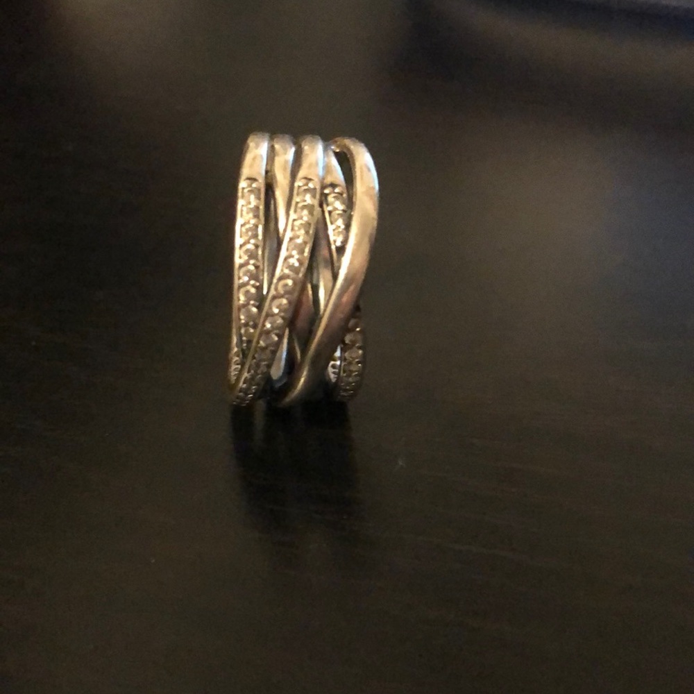 Pandora entwined ring, clear cz (authentic)